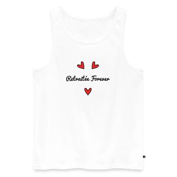 RETRAITEE. RETRAITE. BONNE RETRAITE. VELO - Débardeur bio Premium Homme - blanc - Devant - Michal (187cm)