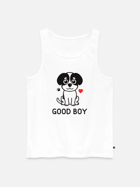 Good Boy – Cute Dog Motif - Men's Premium Organic Tank Top - white