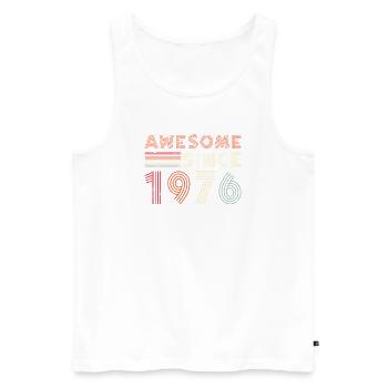 Retro 1976 Typography Design - Men's Premium Organic Tank Top - white - Front - Michal (187cm)