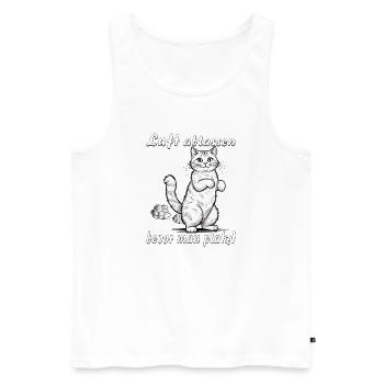 KATZE Luft ablassen bevor man platzt - Männer Premium Bio Tank Top - Weiß - Vorne - Michal (187cm)