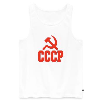 CCCP Design im 80er Jahre Stil – Retro Shirt - Männer Premium Bio Tank Top - Weiß - Vorne - AI Model Male 178 light (178cm)