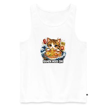 Ramen Nouilles, Amoureux des Chats, Kats Kawaii Rétro - Débardeur bio Premium Homme - blanc - Devant - Michal (187cm)