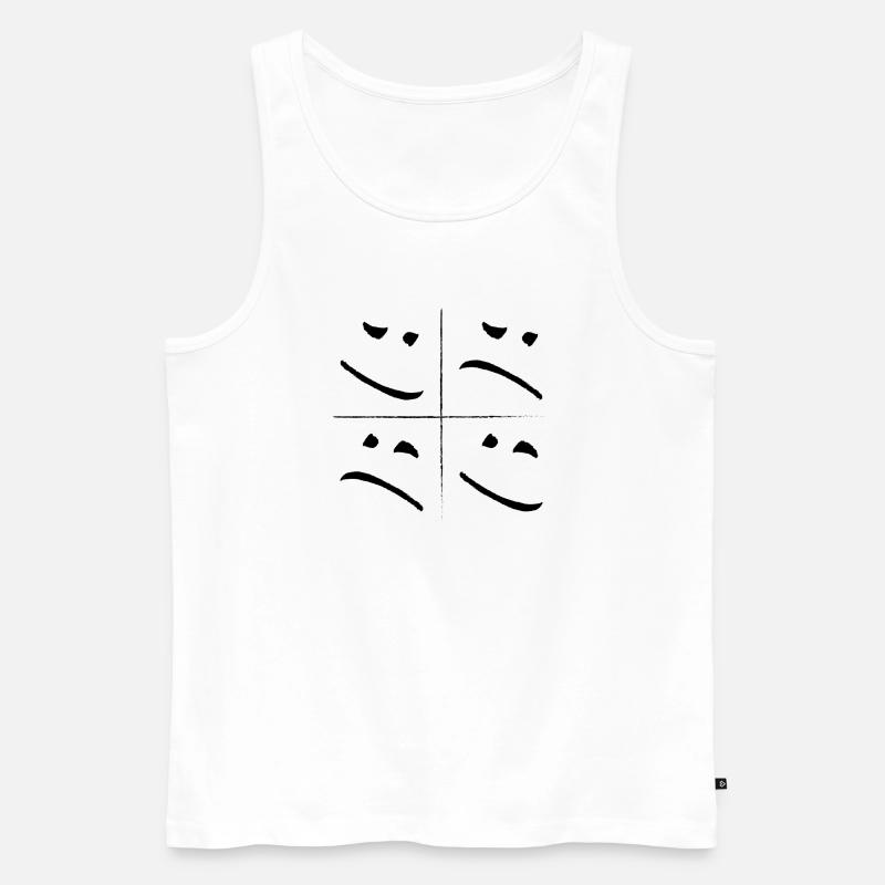 split face sad good - Männer Premium Bio Tank Top - Weiß