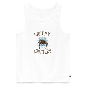 Creepy Critters – Realistic Jumping Spider - Men's Premium Organic Tank Top - white - Front - Michal (187cm)