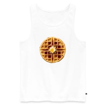 Waffel-Kostüm-Frühstück Halloween Einfache Waffel - Männer Premium Bio Tank Top - Weiß - Vorne - Michal (187cm)