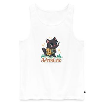 Adventure Cat Explorer - Men's Premium Organic Tank Top - white - Front - AI Model Male 178 light (178cm)