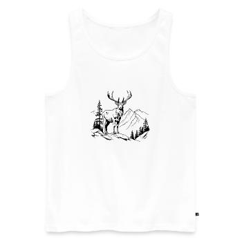 Tier Hirsch Wald Natur Symbol - Männer Premium Bio Tank Top - Weiß - Vorne - AI Model Male 178 light (178cm)