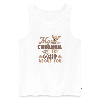 Chihuahua Chihuahueño Mon Chihuahua - Débardeur bio Premium Homme - blanc - Devant - Michal (187cm)