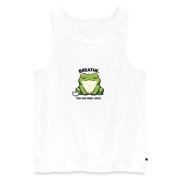 Coffee Frog of Tranquility - Men's Premium Organic Tank Top - white - Front - AI Model Male 178 light (178cm)