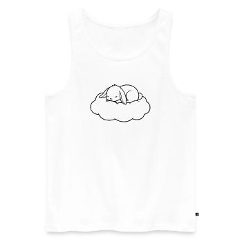 Vecteur de contour de nuage de Sleeping Bunny - Débardeur bio Premium Homme - blanc - Devant - Michal (187cm)