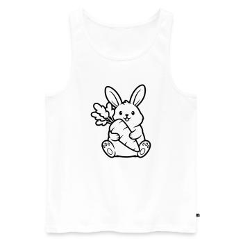 Vecteur de coloration de lapin avec carotte et carotte - Débardeur bio Premium Homme - blanc - Devant - Michal (187cm)