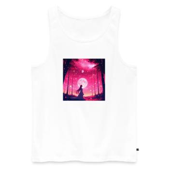 Forêt de rêves au clair de lune - Débardeur bio Premium Homme - blanc - Devant - AI Model Male 178 light (178cm)