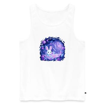 Zuckerhöhle Hase im Bonbonlicht - Männer Premium Bio Tank Top - Weiß - Vorne - Michal (187cm)
