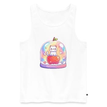Pastel cat shine in a glass - Men's Premium Organic Tank Top - white - Front - AI Model Male 178 light (178cm)