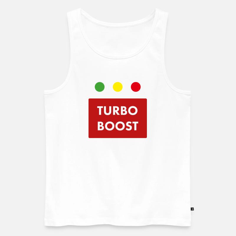 Turbo Boost Retro-Text - Männer Premium Bio Tank Top - Weiß