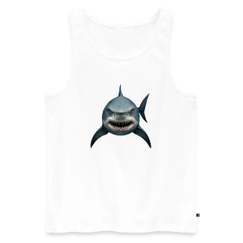 Costume de requin Océan Animal marin Dangereux - Débardeur bio Premium Homme - blanc - Devant - Michal (187cm)