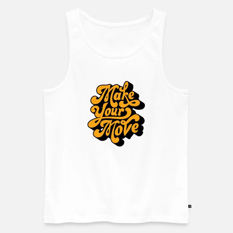 Make Your Move Retro-Skript - Männer Premium Bio Tank Top - Weiß
