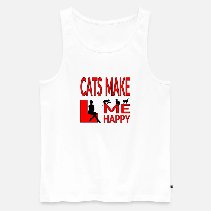 Katzen - Männer Premium Bio Tank Top - Weiß