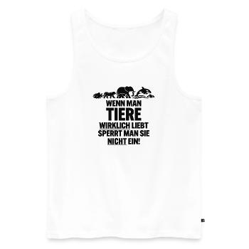 anti-ZOO - Débardeur bio Premium Homme - blanc - Devant - Michal (187cm)