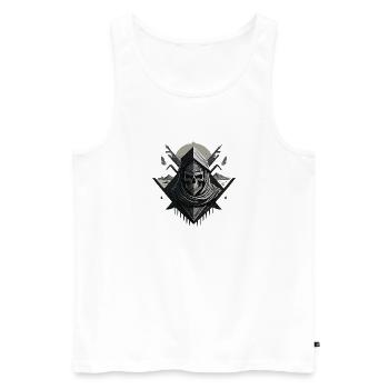 Desert Veiled Skeleton - Men's Premium Organic Tank Top - white - Front - AI Model Male 178 light (178cm)