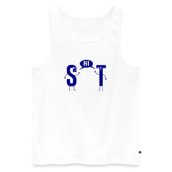 Scheisse Shit Sarkasmus S und T Wortwitz - Männer Premium Bio Tank Top - Weiß - Vorne - AI Model Male 178 light (178cm)