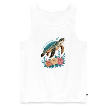 Sea Turtle Ocean Addict Design - Débardeur bio Premium Homme - blanc - Devant - Michal (187cm)