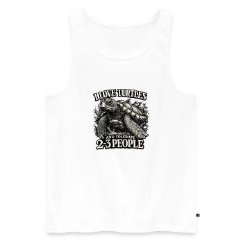 I Love Turtles - Funny Turtles Saying - Men's Premium Organic Tank Top - white - Front - AI Model Male 178 light (178cm)