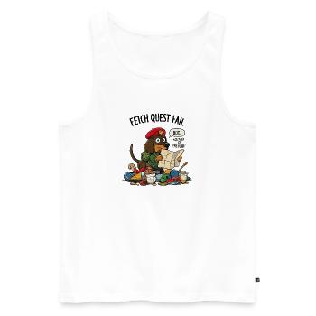 Fetch Quest Fail Pup - Men's Premium Organic Tank Top - white - Front - AI Model Male 178 light (178cm)