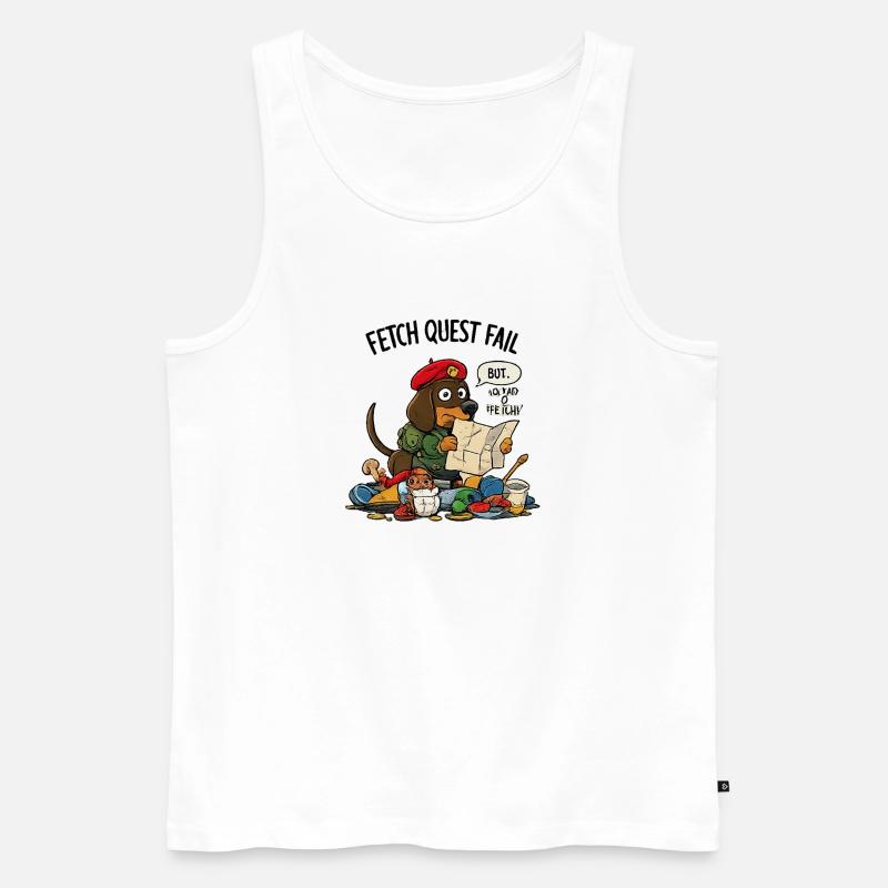 Hol-Quest-Fehlschlag Welpe - Männer Premium Bio Tank Top - Weiß