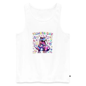 Dino Number Day Rainbow - Men's Premium Organic Tank Top - white - Front - AI Model Male 178 light (178cm)