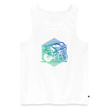 Attention aux fans de vélo de route, déclaration simple - Débardeur bio Premium Homme - blanc - Devant - Michal (187cm)