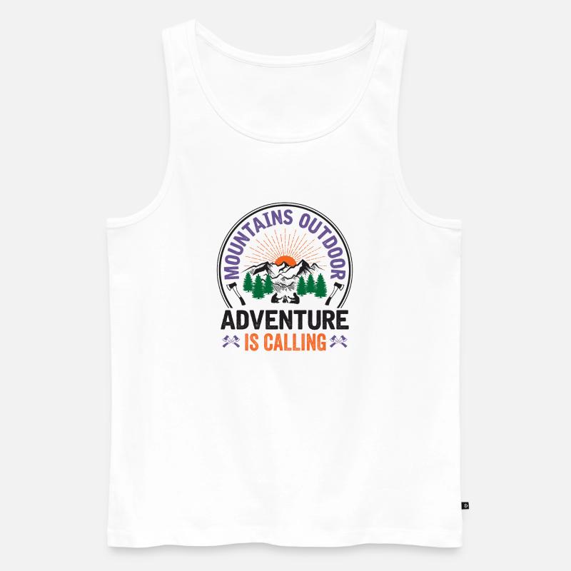 Berge – Das Abenteuer ruft - Männer Premium Bio Tank Top - Weiß