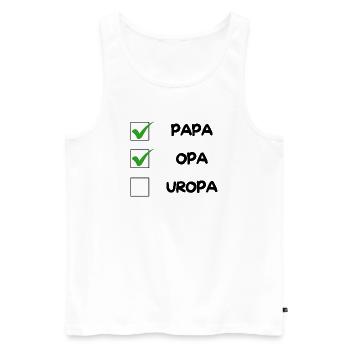 OPA Checklist - Men's Premium Organic Tank Top - white - Front - AI Model Male 178 light (178cm)