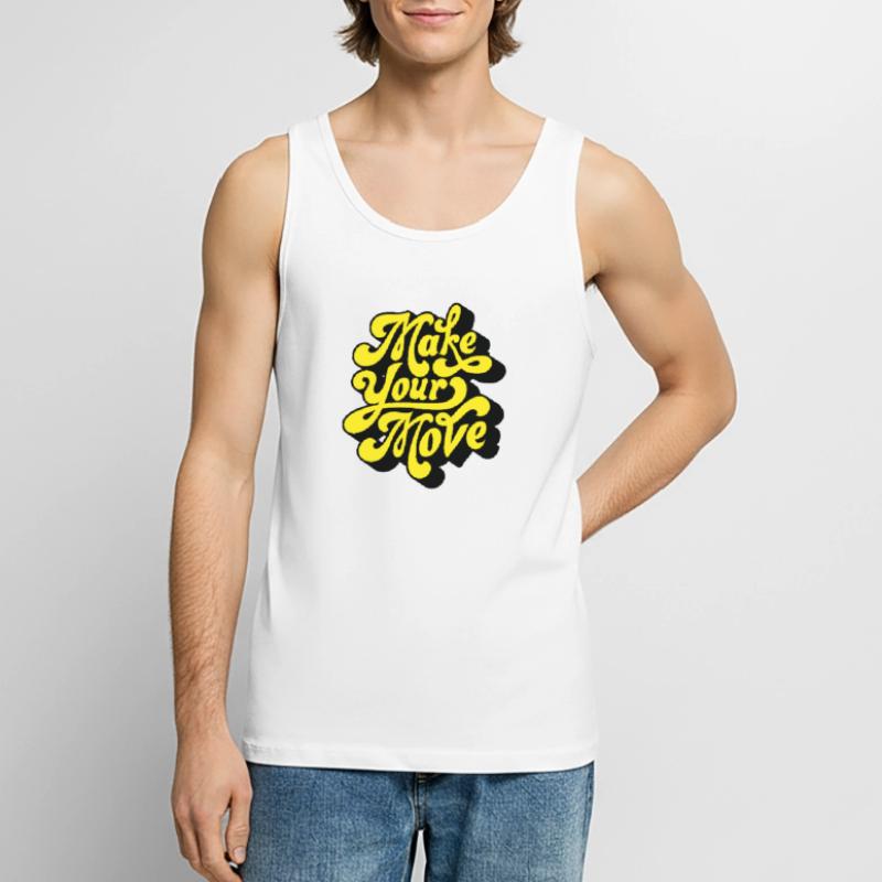 Make Your Move – Neon Script Men's Premium Organic Tank Top