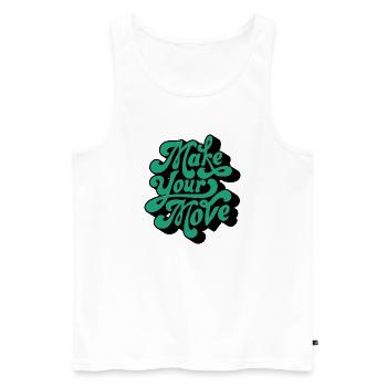 Mach deinen Schritt – Retro-Skriptmotiv - Männer Premium Bio Tank Top - Weiß - Vorne - AI Model Male 178 light (178cm)