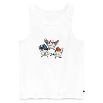 Bird Crew Street Vibe - Men's Premium Organic Tank Top - white - Front - AI Model Male 178 light (178cm)