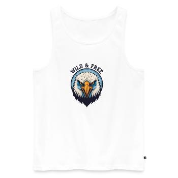 Wild and Free Eagle - Men's Premium Organic Tank Top - white - Front - AI Model Male 178 light (178cm)