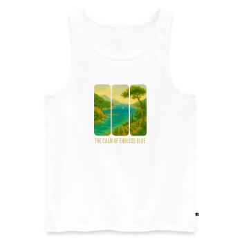 Die Ruhe des blauen Horizonts - Männer Premium Bio Tank Top - Weiß - Vorne - AI Model Male 178 light (178cm)