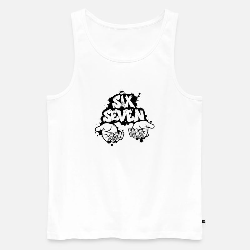 Six Seven Graffiti - Männer Premium Bio Tank Top - Weiß