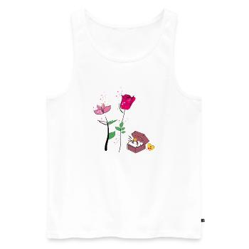 Valentine - Débardeur bio Premium Homme - blanc - Devant - AI Model Male 178 light (178cm)