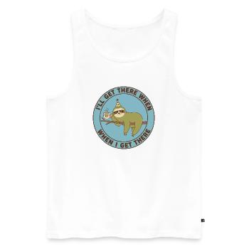 Sloth Monday Fuel Casual - Men's Premium Organic Tank Top - white - Front - AI Model Male 178 light (178cm)