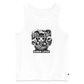 Katzen Ramen Nudel Japaner Anime Manga Kawaii - Männer Premium Bio Tank Top - Weiß - Vorne - Michal (187cm)