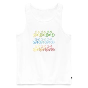 Cadeau de bicyclette coloré - Débardeur bio Premium Homme - blanc - Devant - Michal (187cm)
