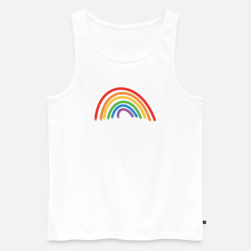 Regenbogen Geschenkidee - Männer Premium Bio Tank Top - Weiß