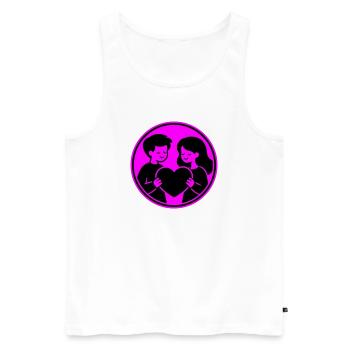 Couple Heart Relationship - Men's Premium Organic Tank Top - white - Front - AI Model Male 178 light (178cm)