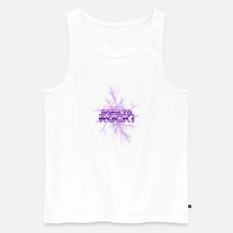 Born to Rock Neon Eis-Splash - Männer Premium Bio Tank Top - Weiß
