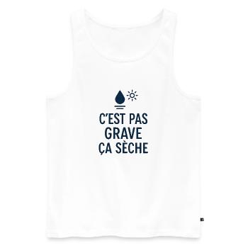 Marseille Humour C'est Pas Grave ça Sèche Sud - Débardeur bio Premium Homme - blanc - Devant - AI Model Male 178 light (178cm)