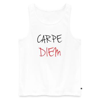 carpe_diem_nhy_5 - Men's Premium Organic Tank Top - white - Front - AI Model Male 178 light (178cm)