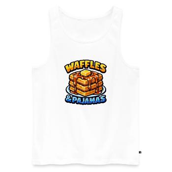 Waffeln und Pyjamas lieben Frühstückswaffeln - Männer Premium Bio Tank Top - Weiß - Vorne - AI Model Male 178 light (178cm)