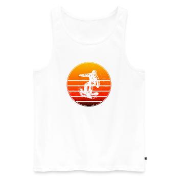 Clear snowboard motif for every day - Men's Premium Organic Tank Top - white - Front - AI Model Male 178 light (178cm)